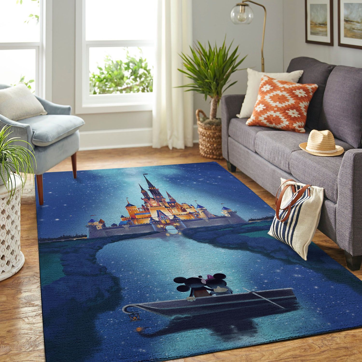 Deschea Disney Castle Living Room Area Rug