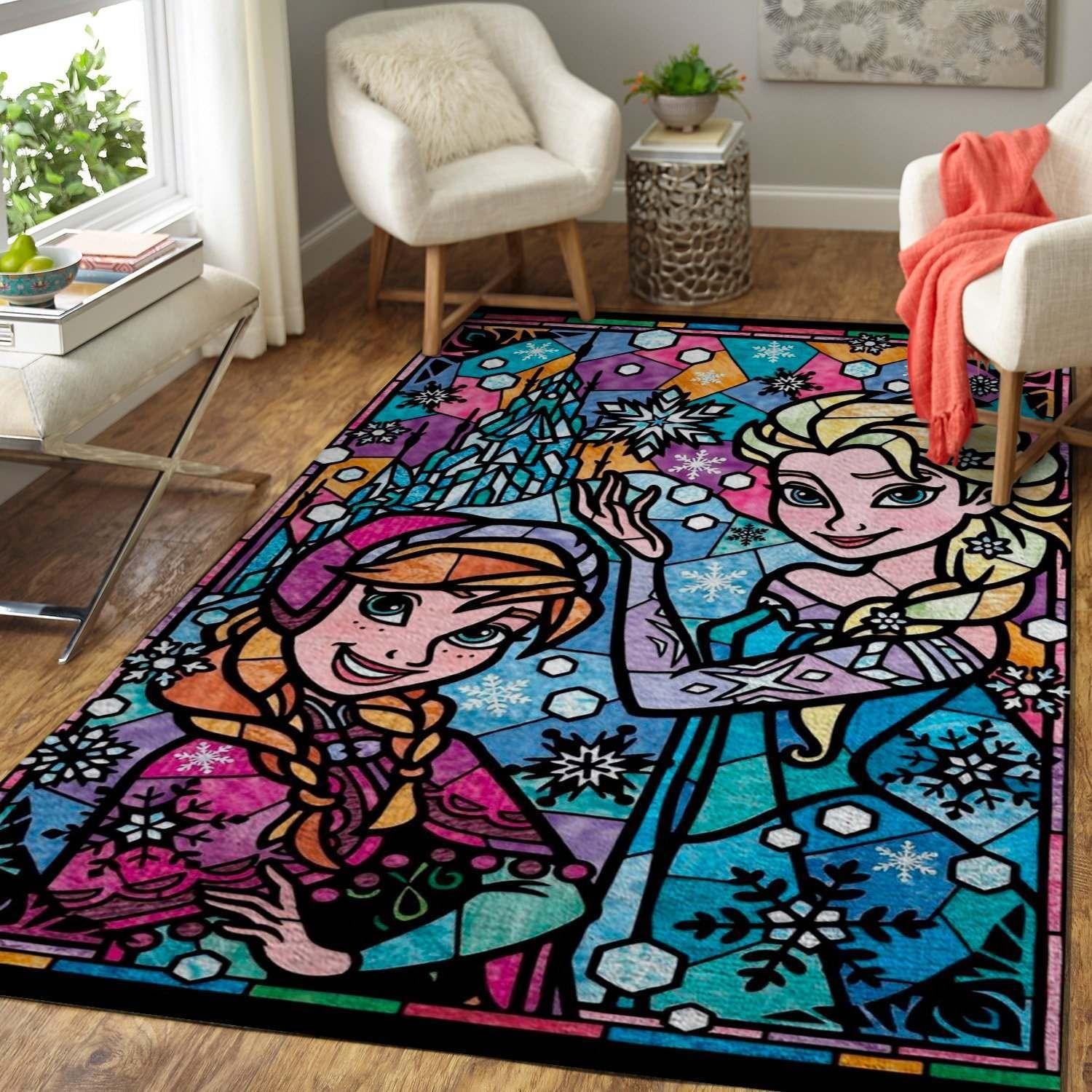 Deschea Disney Character Elsa & Anna Area Rug