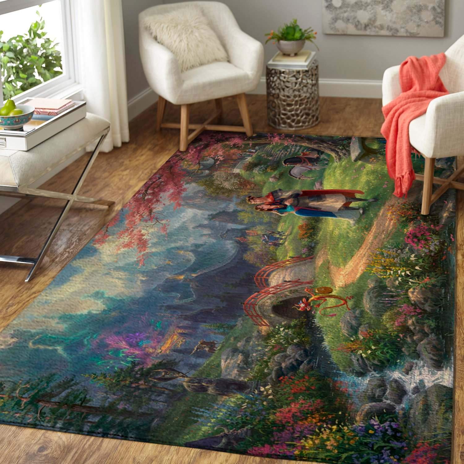 Deschea Disney Mulan Flower Rug – Custom Size And Printing