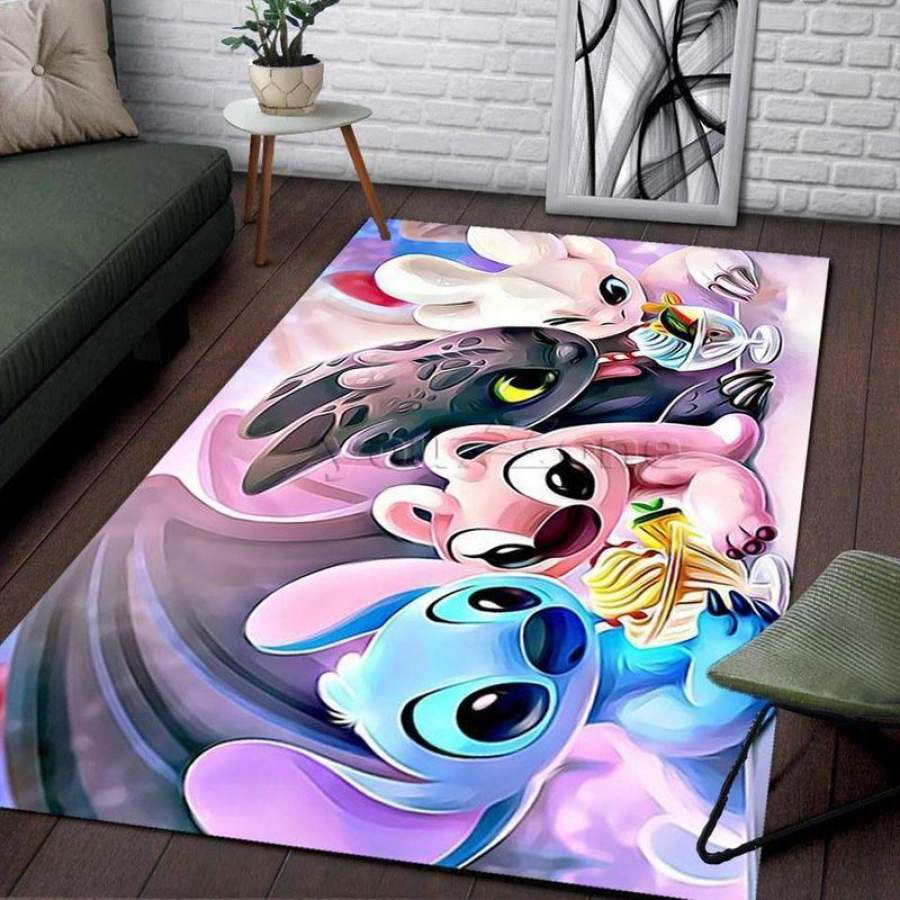 Deschea Disney Stitch Family Area Rug Movie D26102