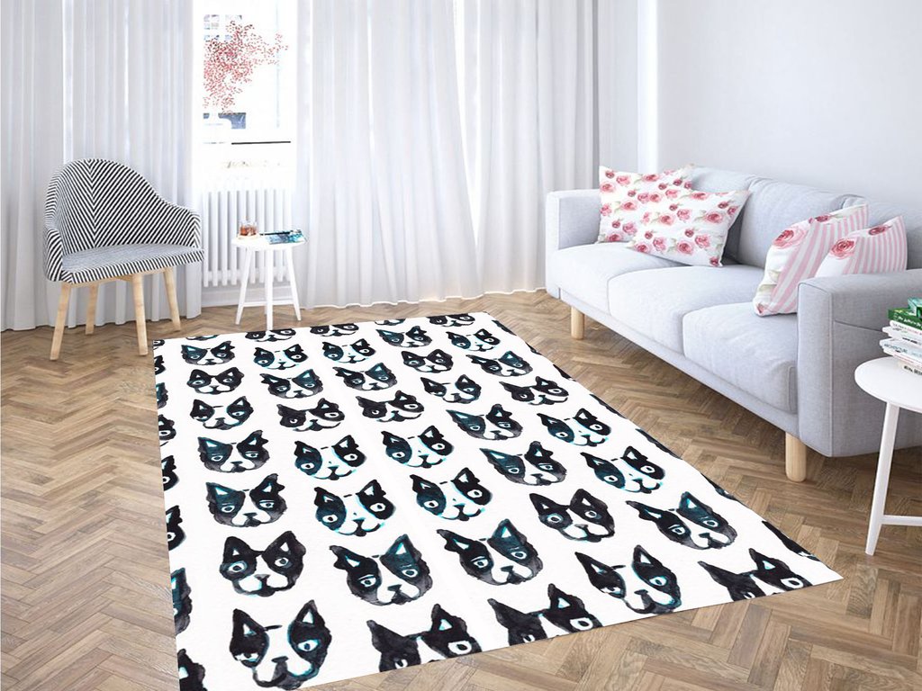 Deschea Dog And Cat Water Color Living Room Modern Carpet Rug