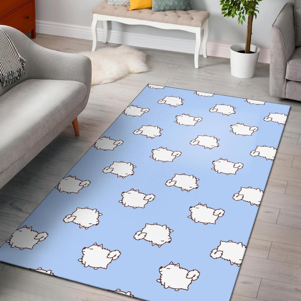 Deschea Dog Somoyed Pattern Print Area Limited Edition Rug