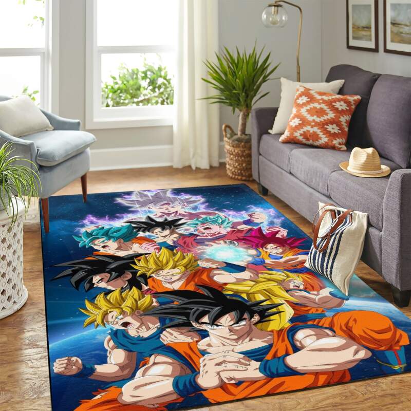 Deschea Dragon Ball Goku Level Carpet Rug