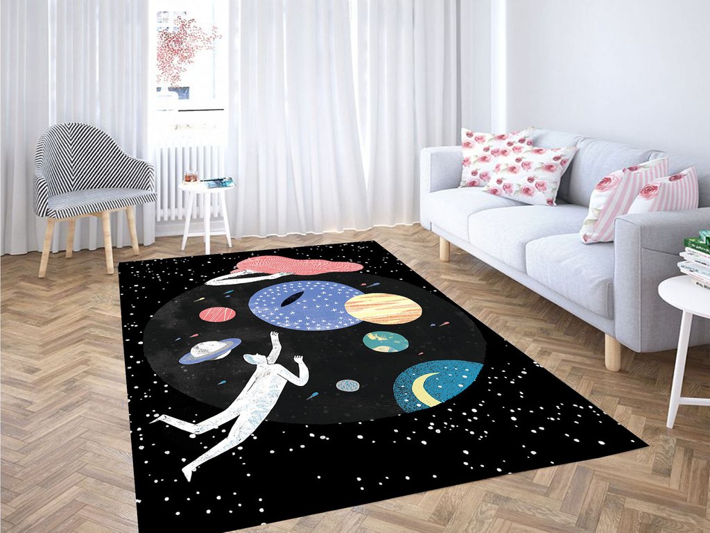 Deschea Galaxy Flat Character Living Room Modern Carpet Rug