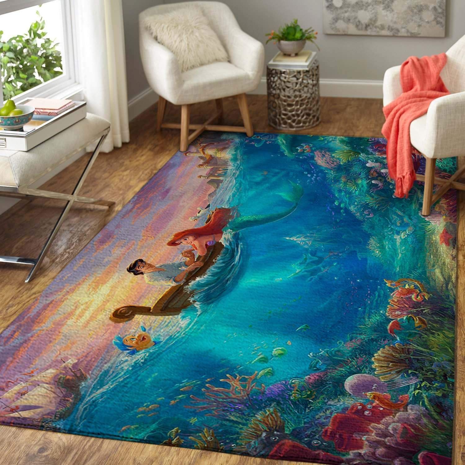 Deschea Gift For Fans Little Mermaid Area  Disney Area Rug Regtangle