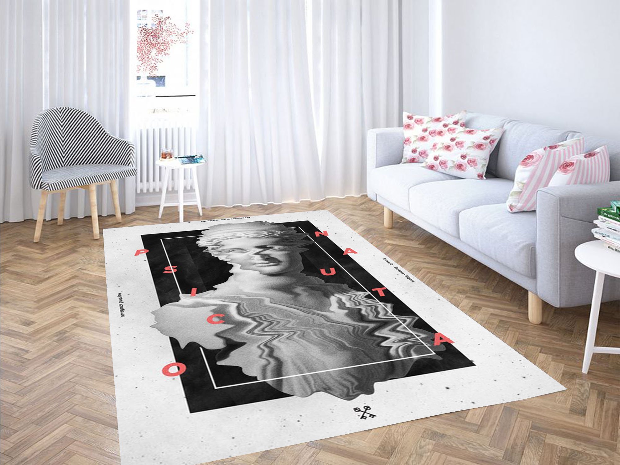 Deschea Graphic Wallpaper Carpet Rug