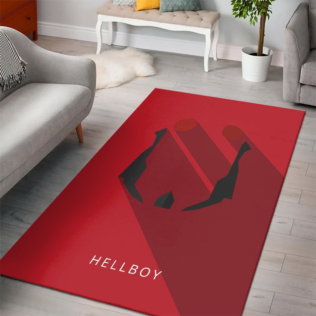 Deschea Hellboy Logo Marvel Movies Area Rugs