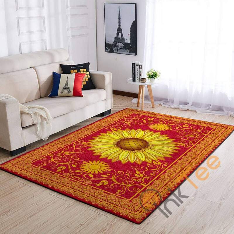 Deschea Hippie The Luxurious Sunflowers Pattern Soft Living Room Bedroom Carpet Highlight For Home Beautiful Rug