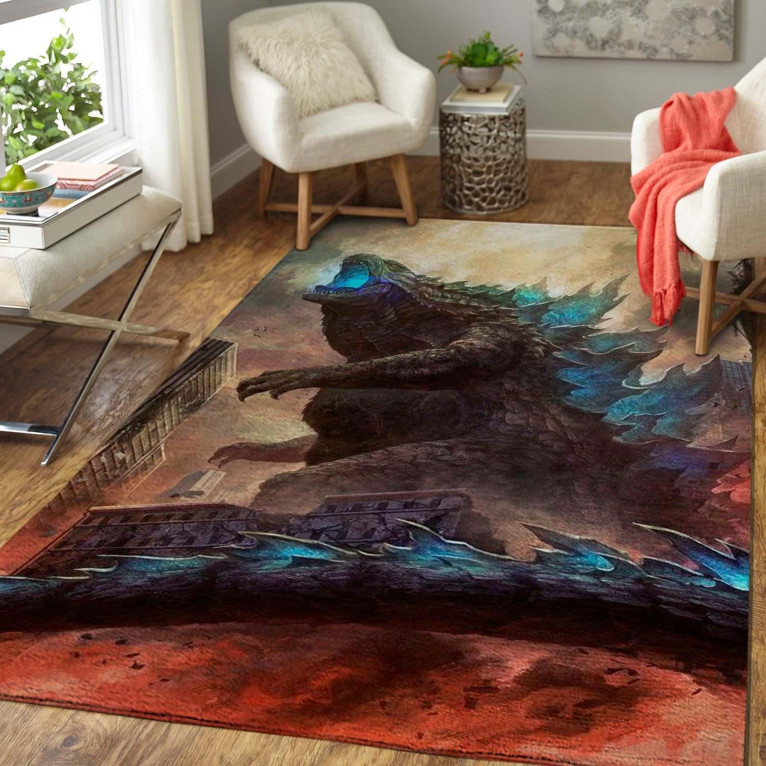 Deschea Horror Fans Godzilla Area Rug