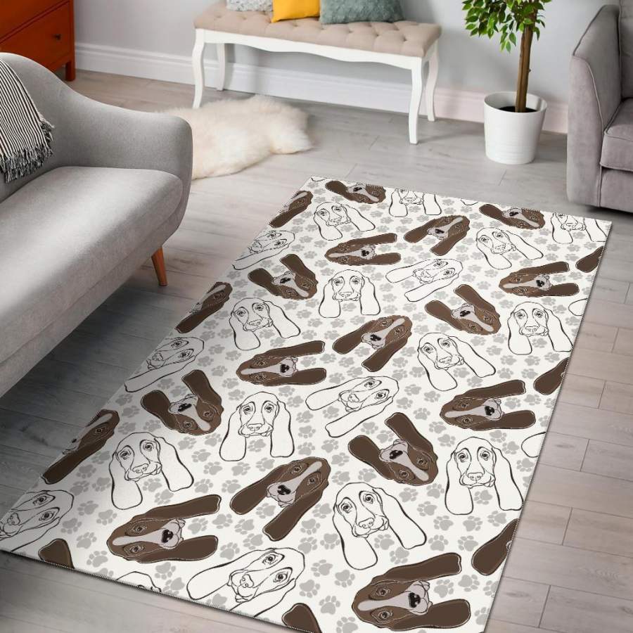 Deschea Horse Hand Drawn Pattern Print Area Rug