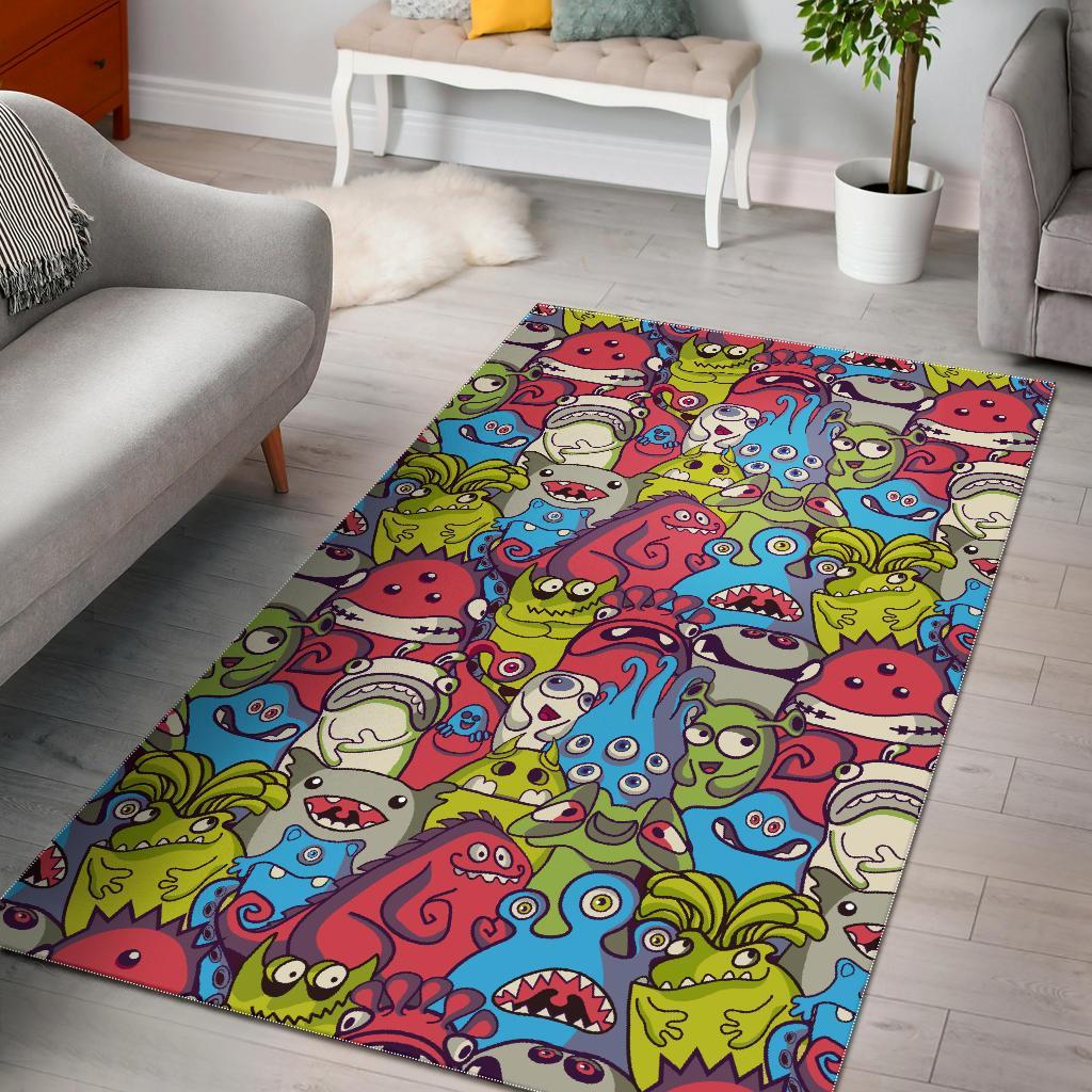 Deschea Hot Dog Print Pattern Area Rug