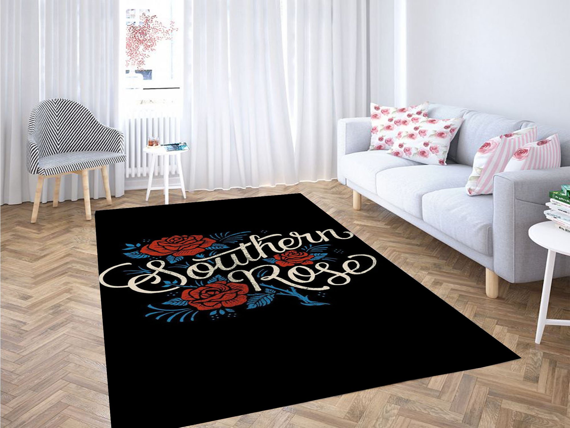 Deschea Hybrid Tea Rose Carpet Rug