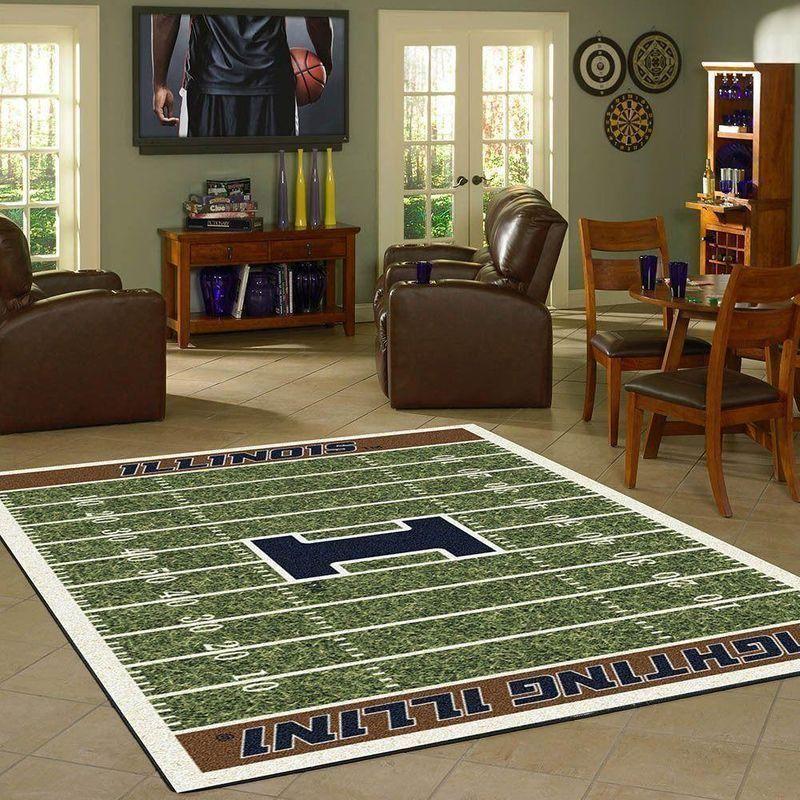 Deschea Illinois Fighting Illini Field Area Rug Football