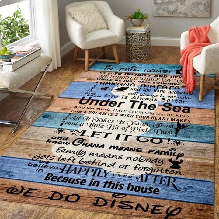 Deschea In This House We Do Disney Area  Disney Fans Rug Regtangle