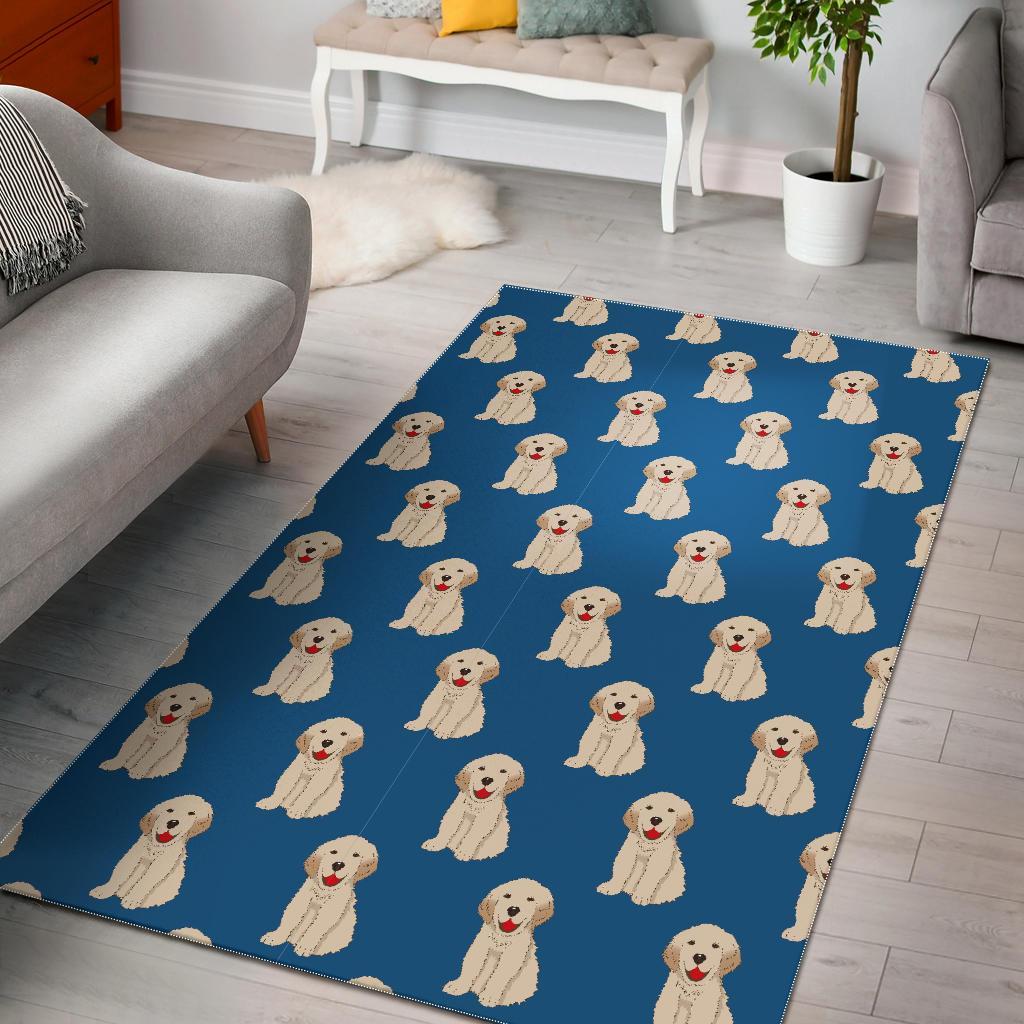 Deschea Jack Russell Dog Print Pattern Area Rug