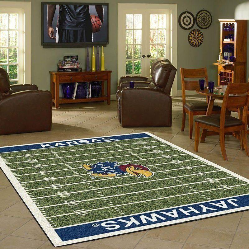 Deschea Kansas Jayhawks Field Area Rug Football