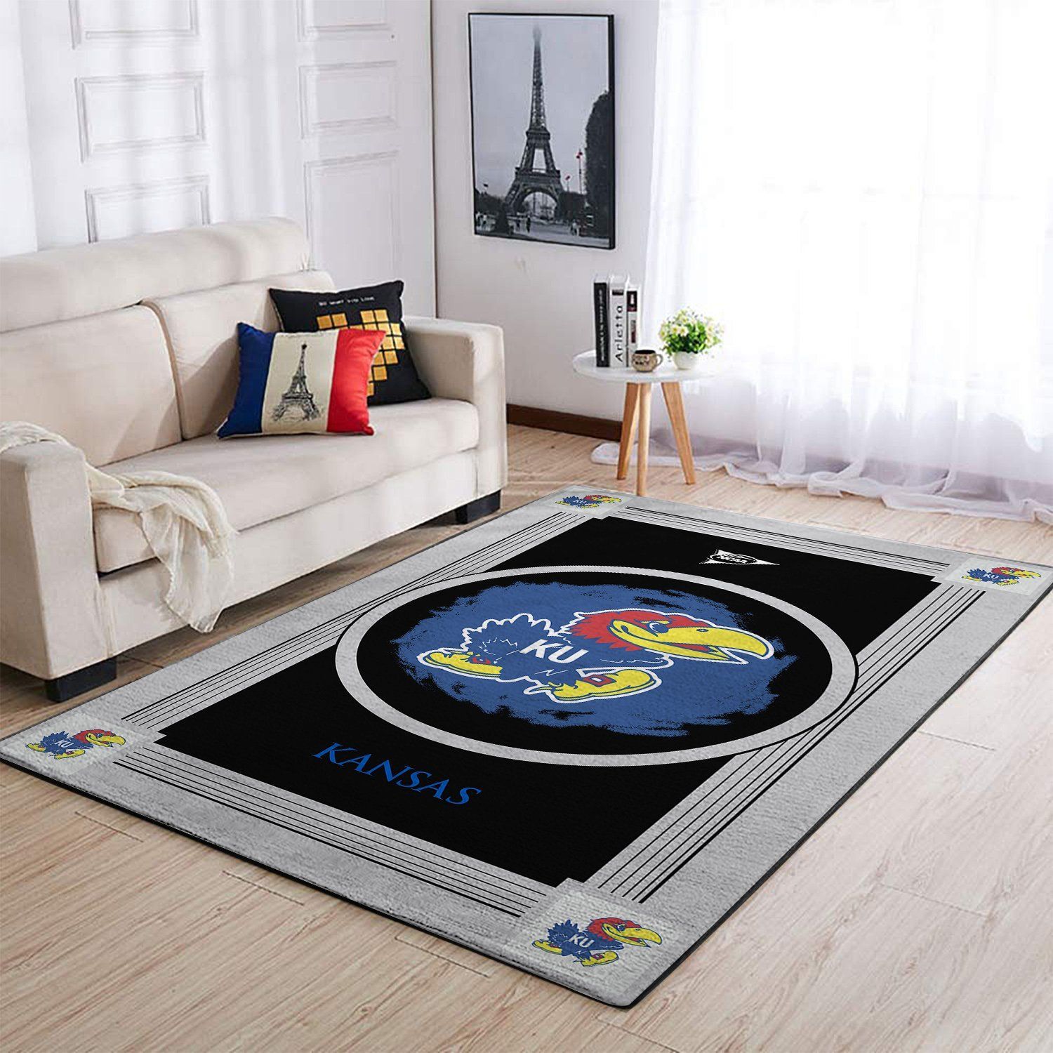 Deschea Kansas Jayhawks Living Room Area Rug