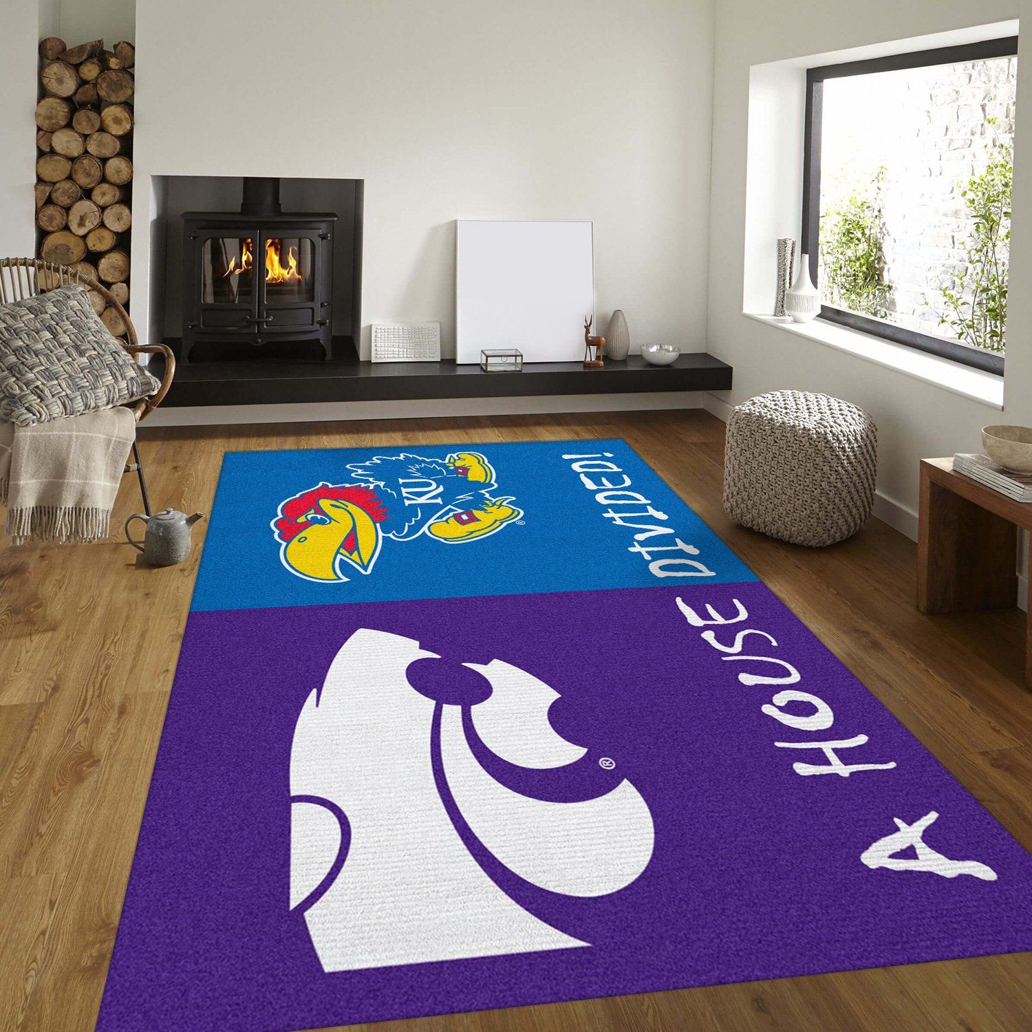 Deschea Kansas Vs Kansas State Ncaa Rug – Custom Size And Printing