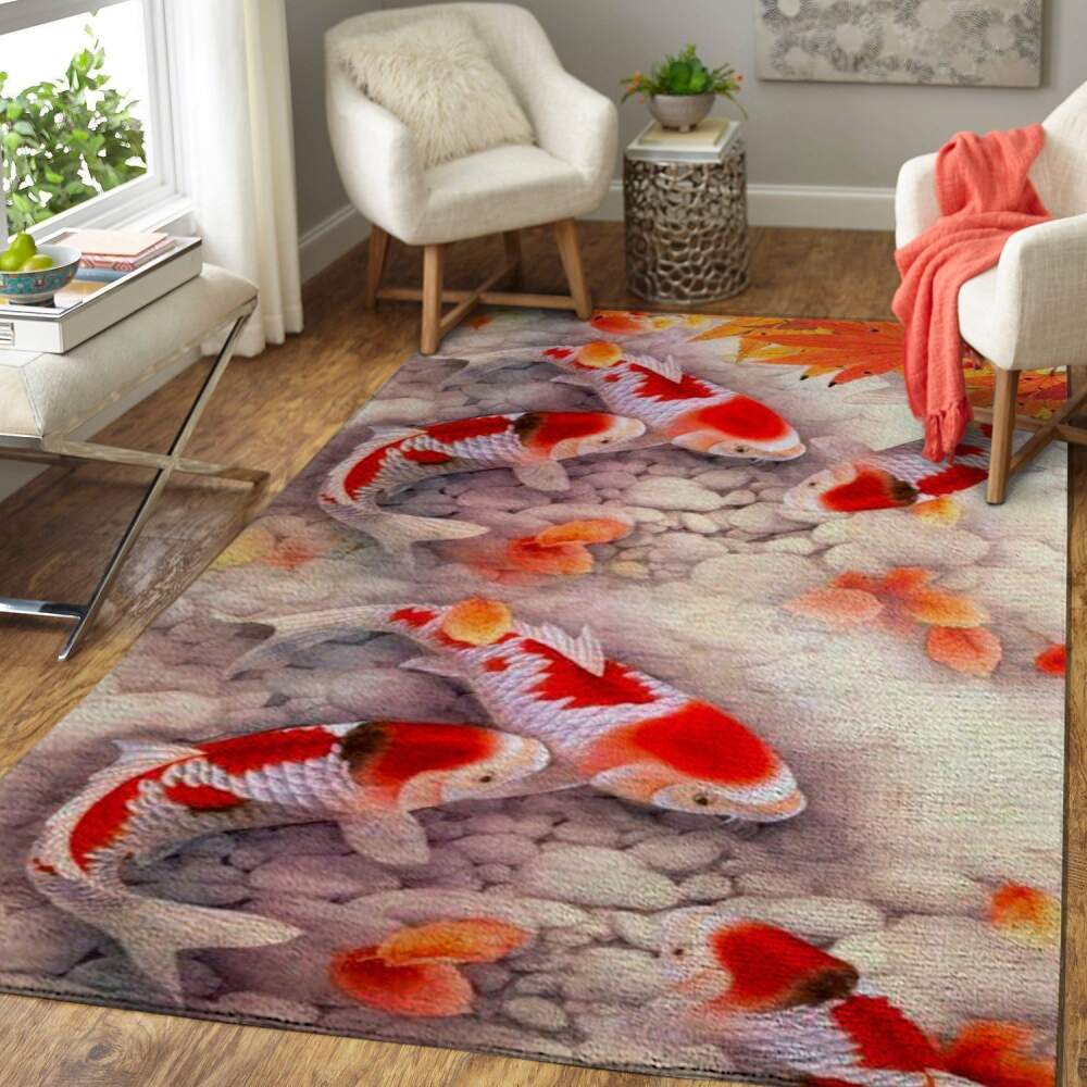 Deschea Koi Fish Area Rug 191016 Animal Print Ofd