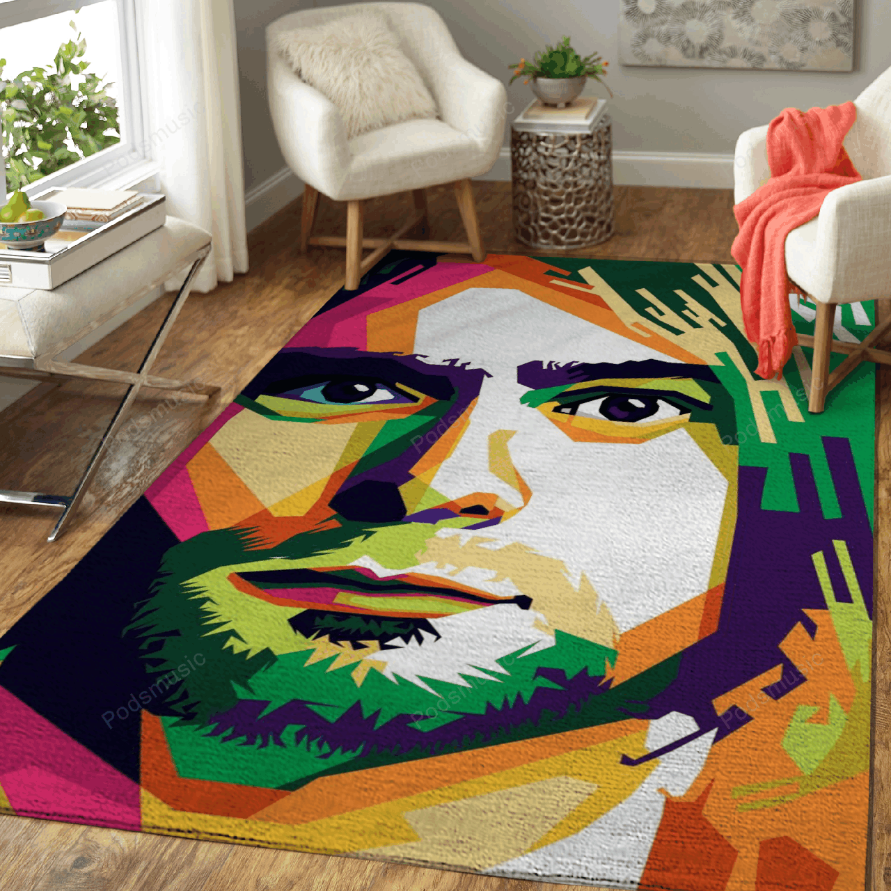 Deschea Kurtcobain Style Fullcolor Music Popart Art For Fans Area