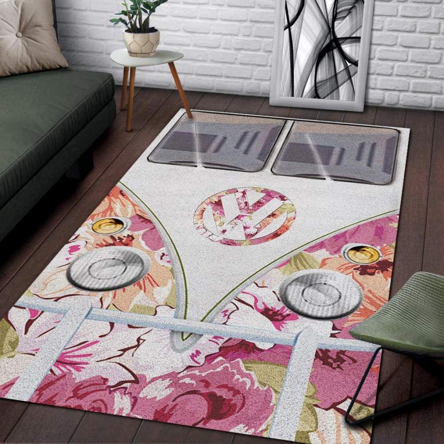 Deschea Ladybug Pattern Print Area Rug