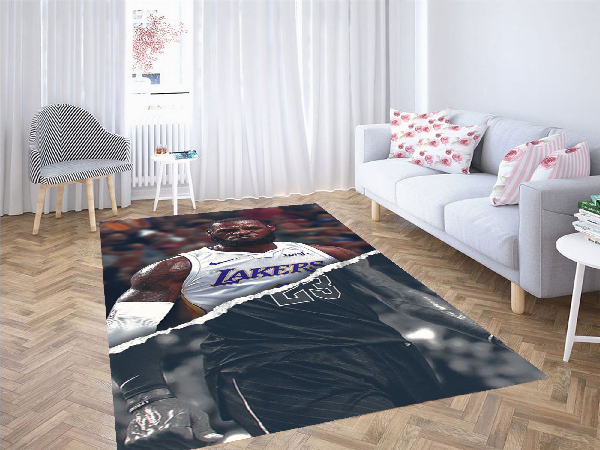 Deschea Lebron James Lakers Wallpaper Carpet Rug