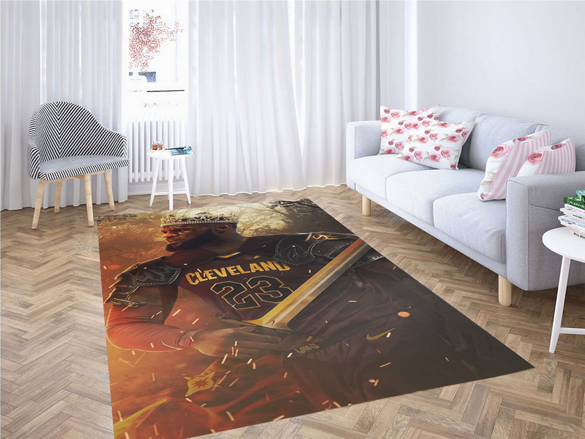 Deschea Lebron Lakers Wallpaper Carpet Rug