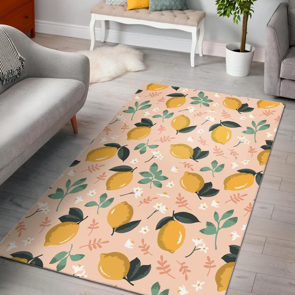 Deschea Lemon Flower Leave Pattern Dhcdhc Dt1910 Rug