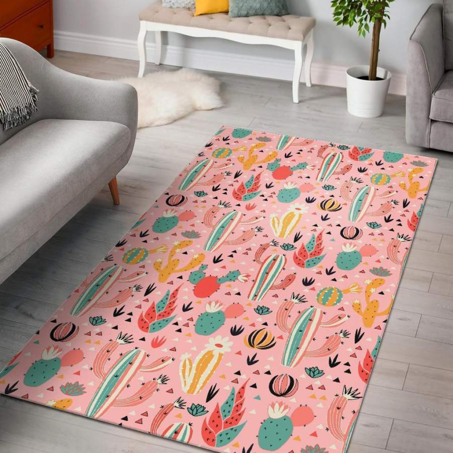 Deschea Lizard Leaf Pattern Print Area Rug