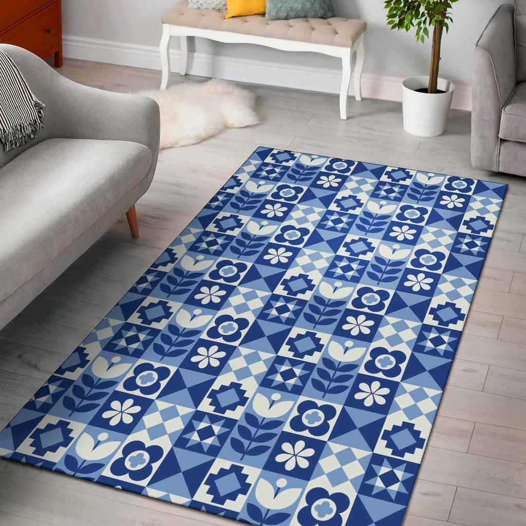 Deschea Lobster Print Pattern Area Rug