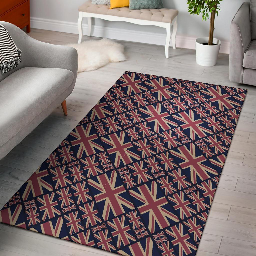 Deschea London British Flag Pattern Print Area Rug