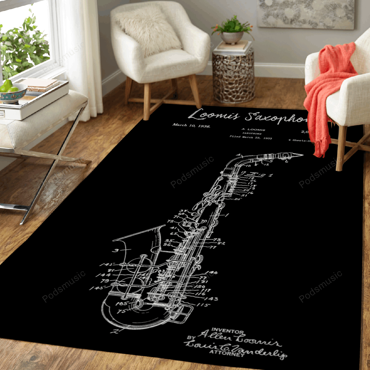 Deschea Loomis Saxophone Patent Music Area