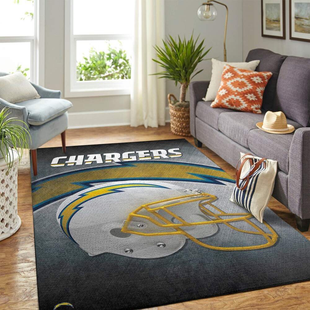 Deschea Los Angeles Chargers Nfl Area Rugs Team Helmet Sports