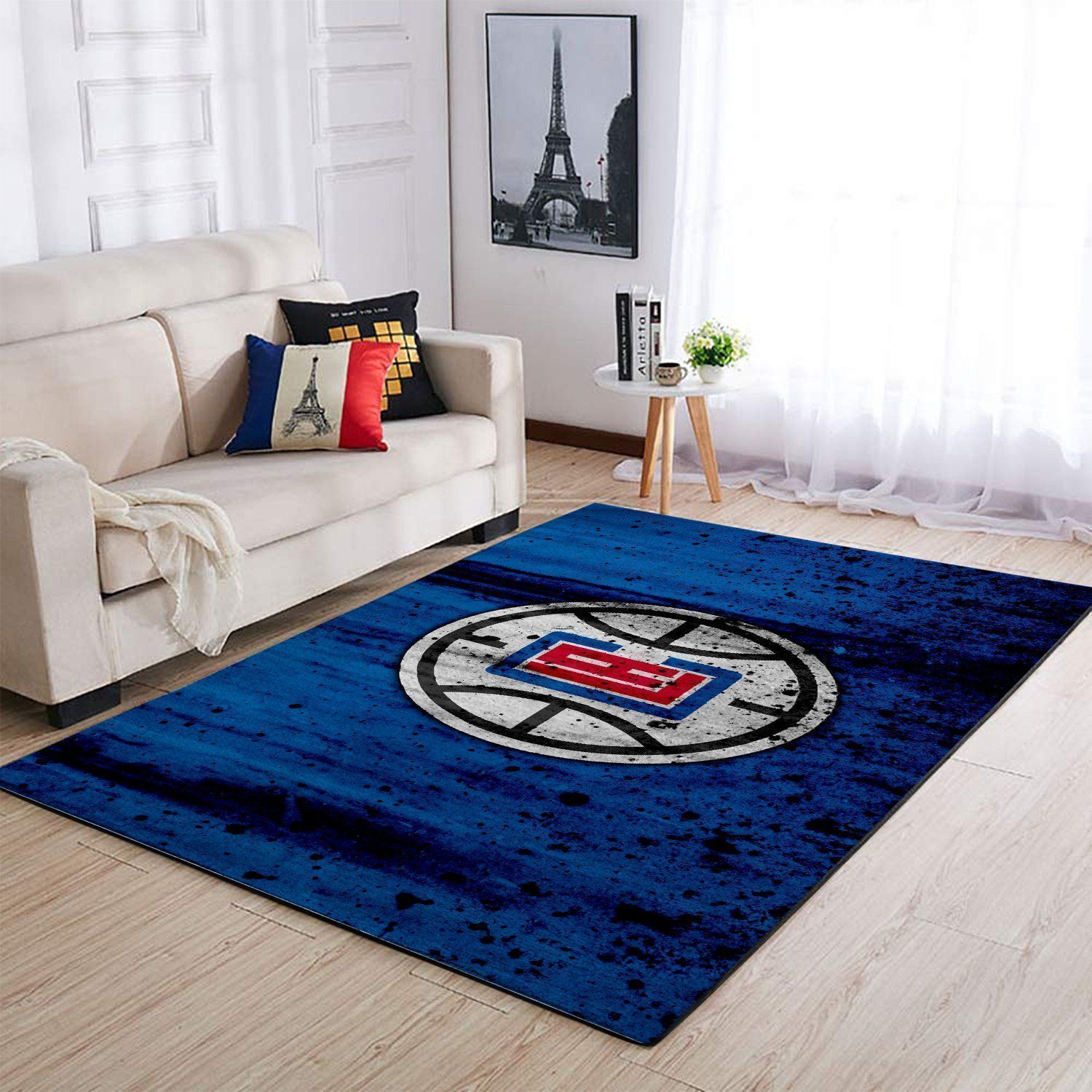 Deschea Los Angeles Clippers Area Rug Nba Basketball Team Logo V5029