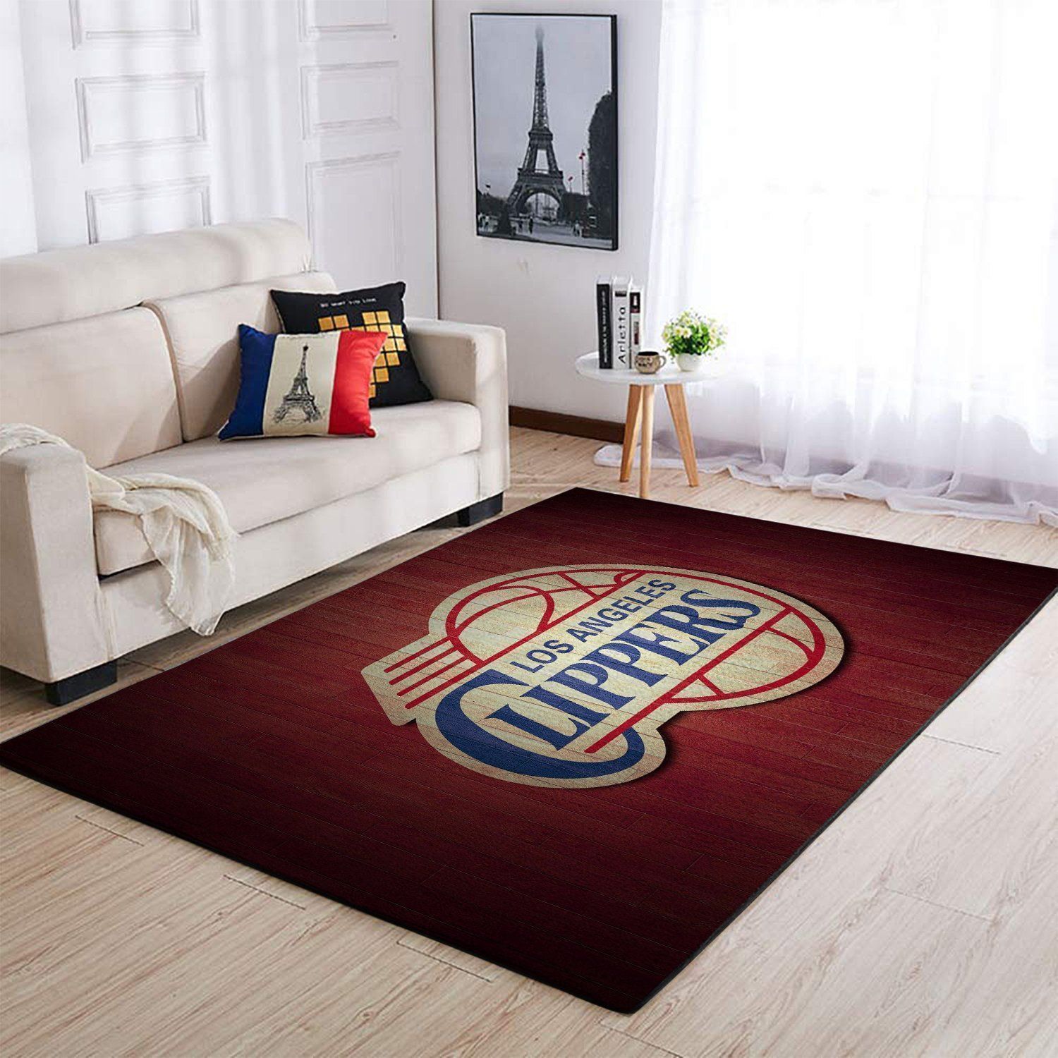 Deschea Los Angeles Clippers Area Rug Nba Basketball Team Logo V5030