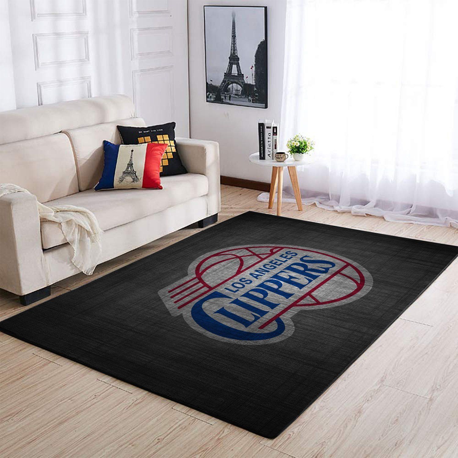 Deschea Los Angeles Clippers Area Rug Nba Basketball Team Logo V5031