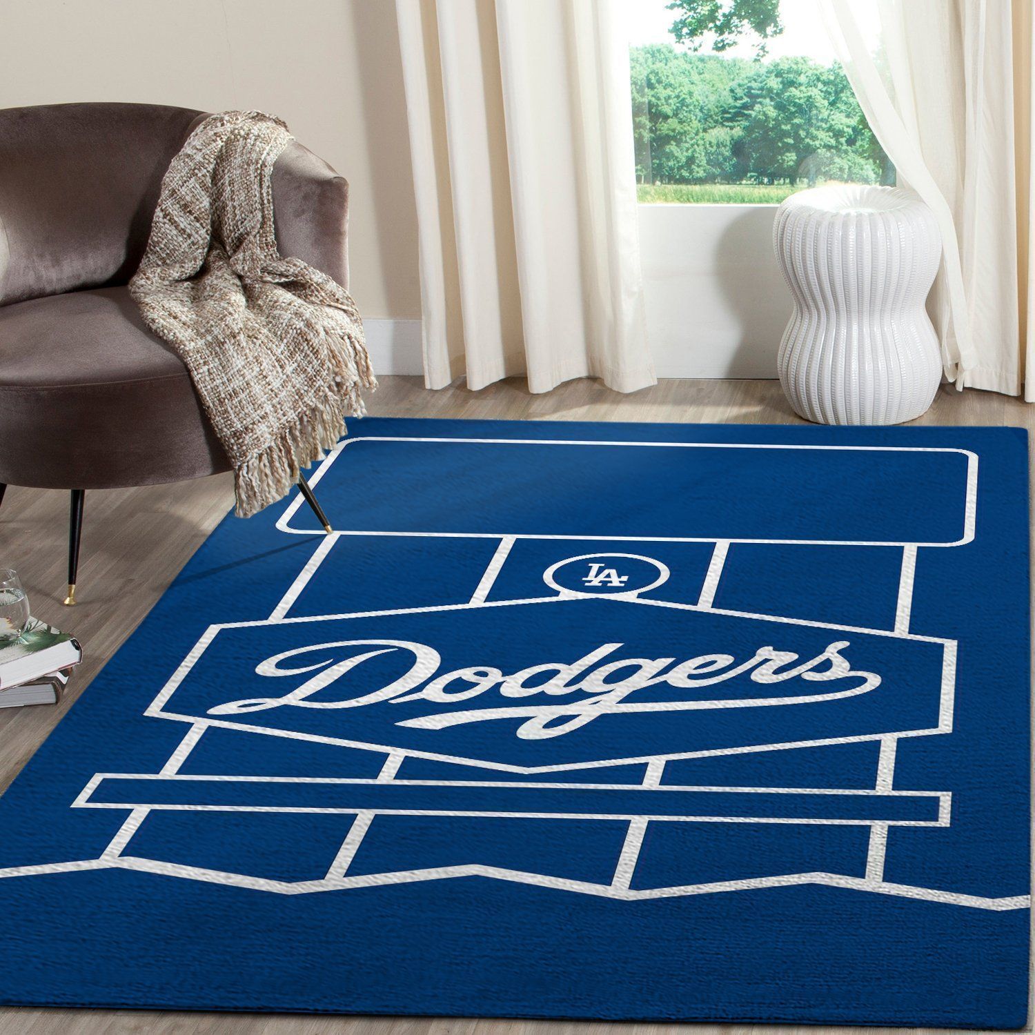 Deschea Los Angeles Dodgers Area Rug Mlb Baseball Team Logo V710