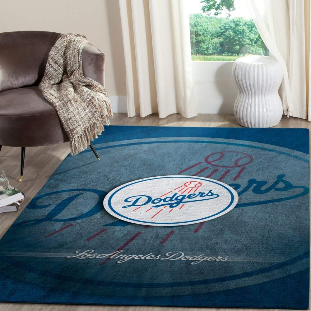 Deschea Los Angeles Dodgers Area Rug Mlb Baseball Team Logo V711