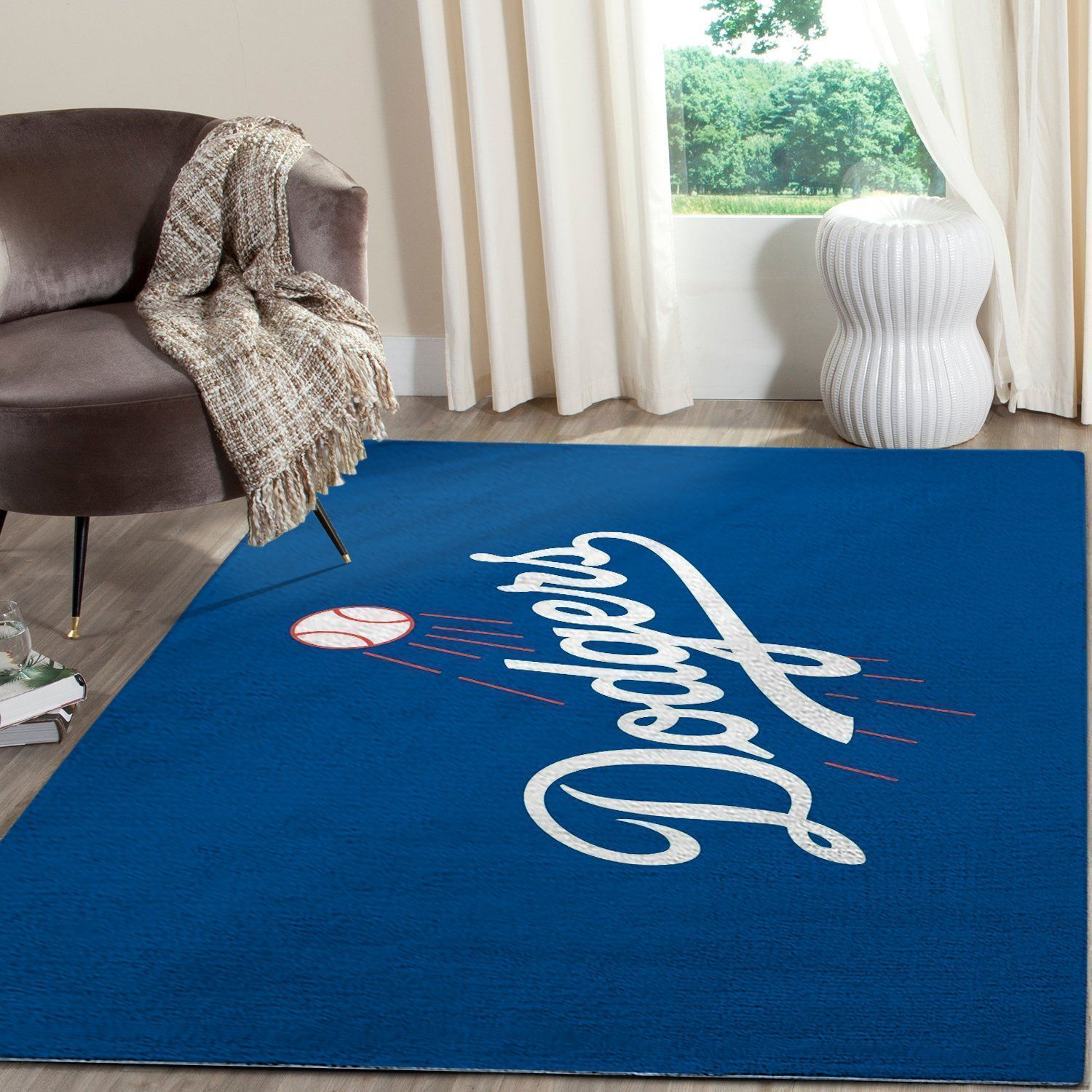 Deschea Los Angeles Dodgers Area Rug Mlb Baseball Team Logo V718