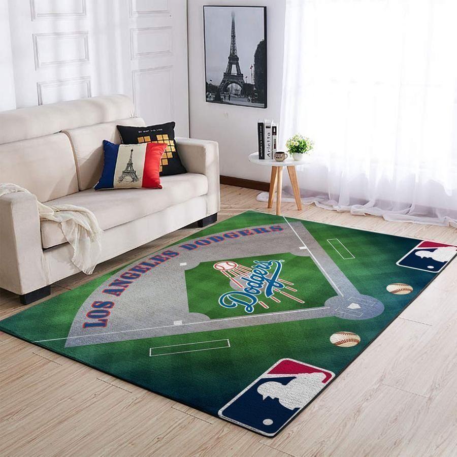 Deschea Los Angeles Dodgers Area Rug Mlb Baseball Team Logo V741