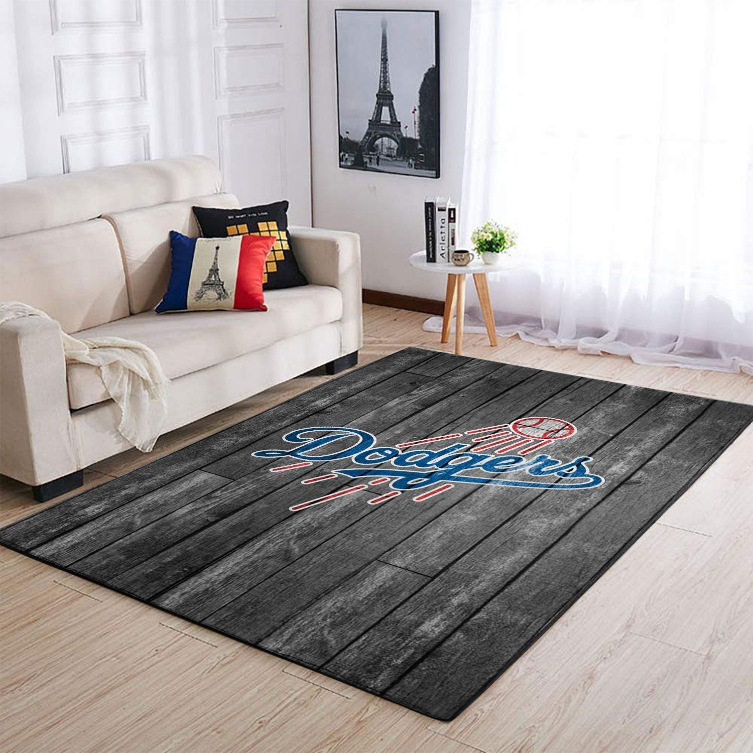 Deschea Los Angeles Dodgers Mlb Area Rugs Baseball Team Logo Wooden