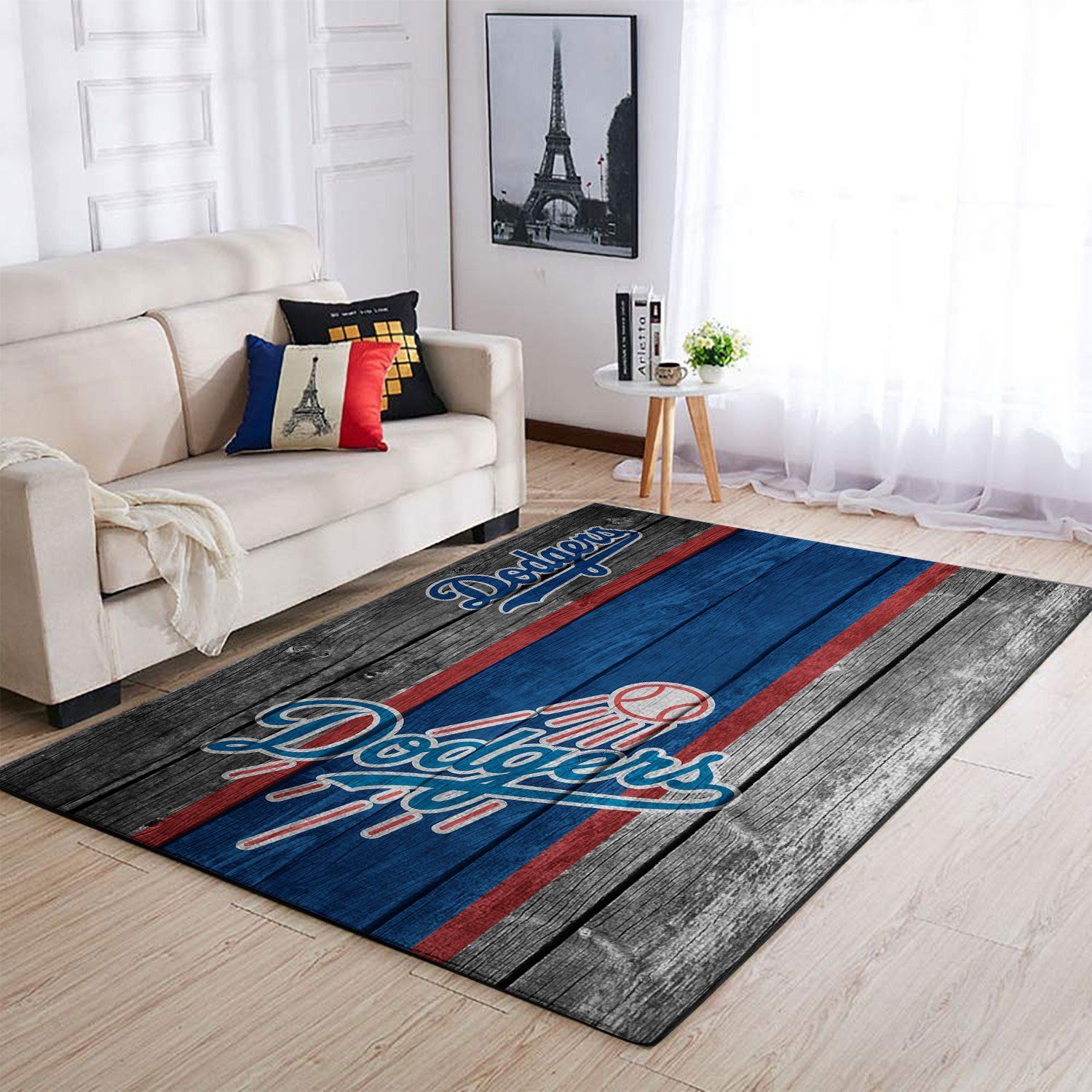 Deschea Los Angeles Dodgers Mlb Team Logo Area Rugs Wooden Style Sports