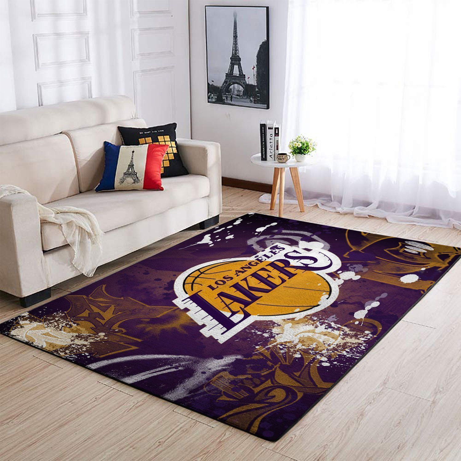 Deschea Los Angeles Lakers Area Rug Nba Basketball Team Logo V525