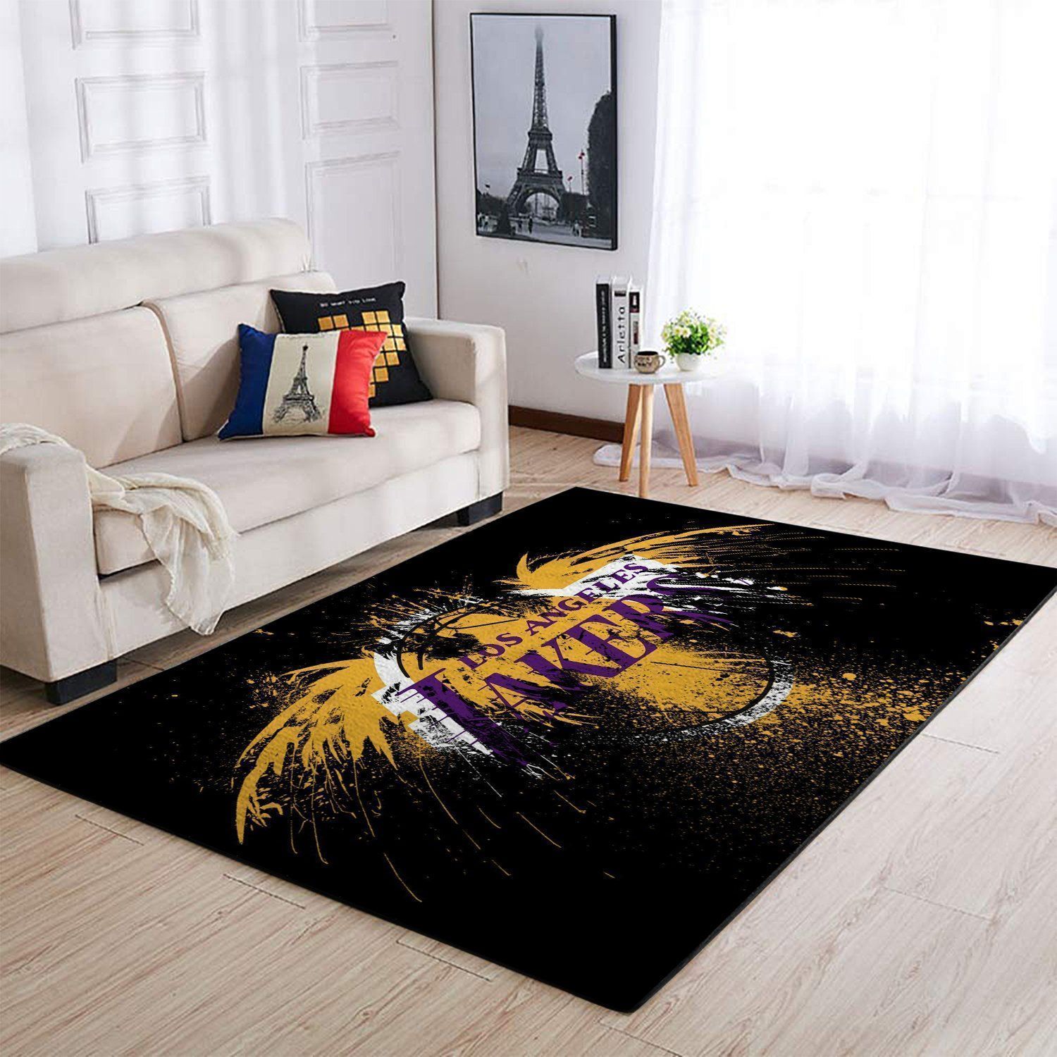 Deschea Los Angeles Lakers Area Rug Nba Basketball Team Logo V533