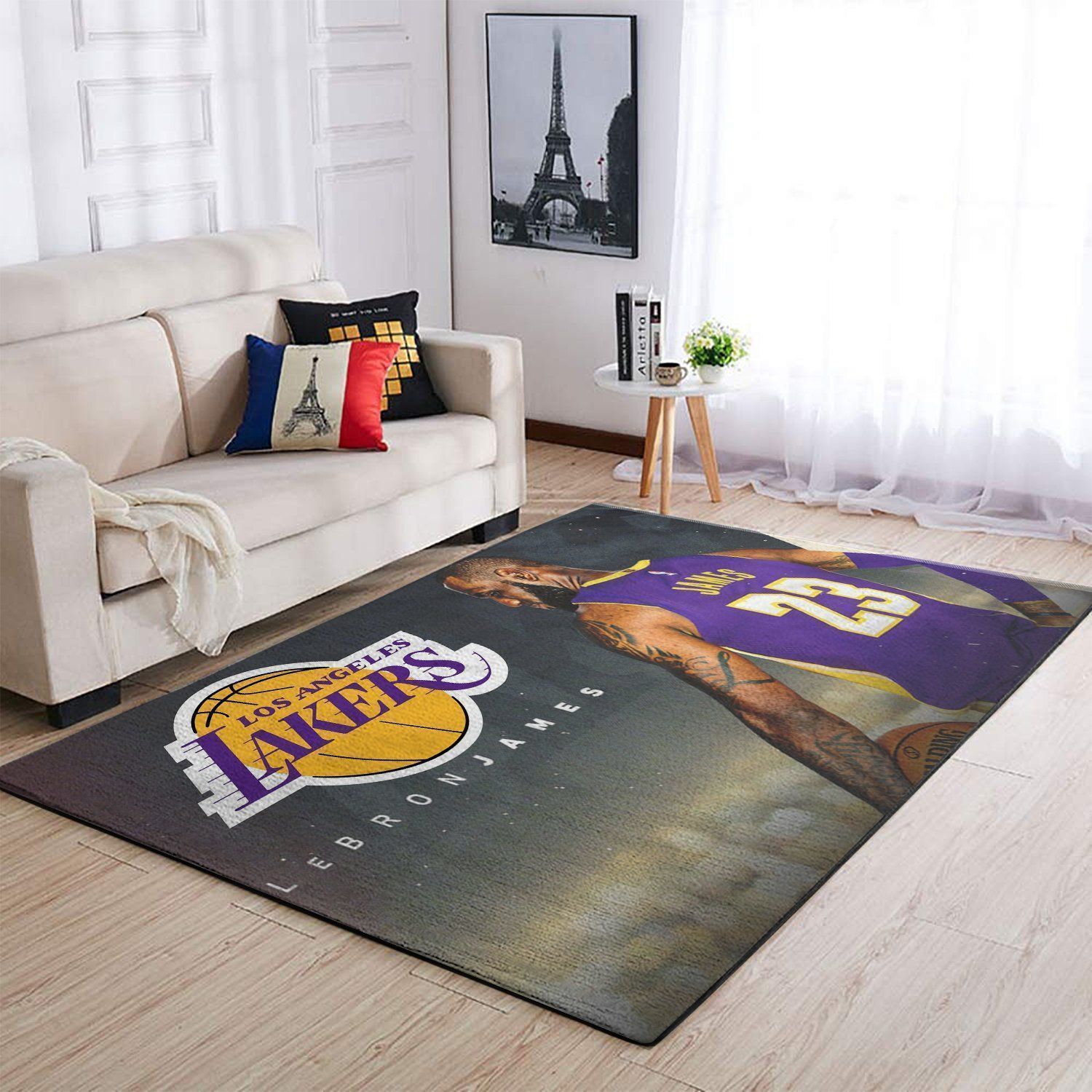 Deschea Los Angeles Lakers Area Rug Nba Basketball Team Logo V536