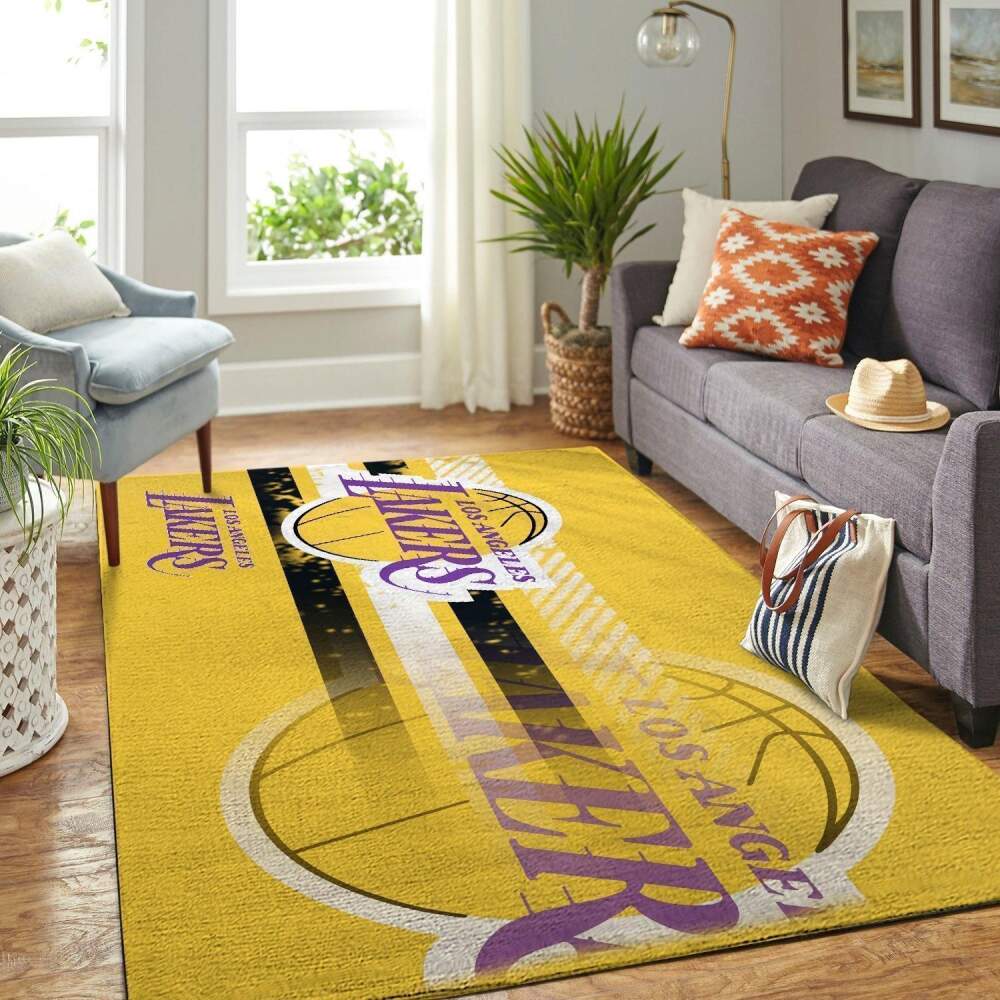 Deschea Los Angeles Lakers Area Rug Nba Basketball Team Logo V540