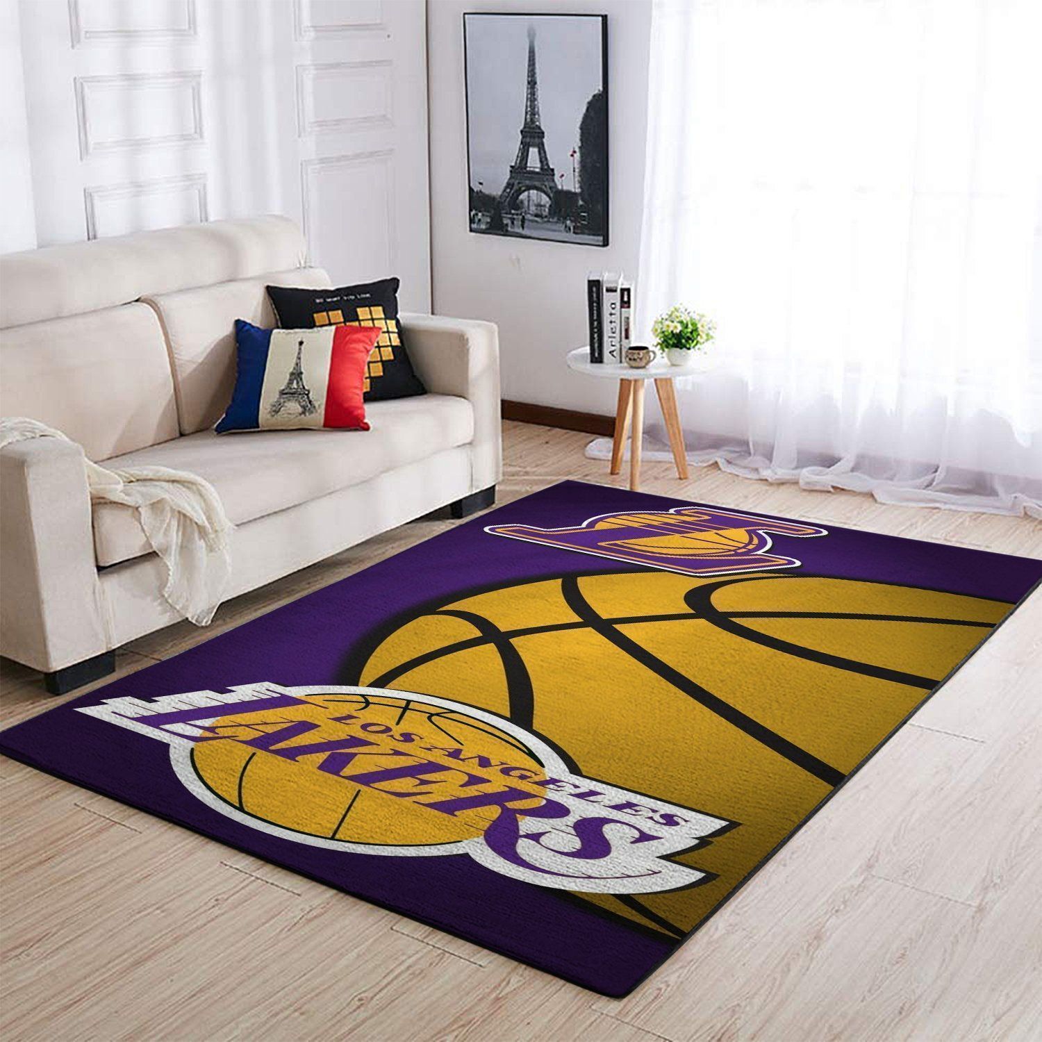 Deschea Los Angeles Lakers Area Rug Nba Basketball Team Logo V546