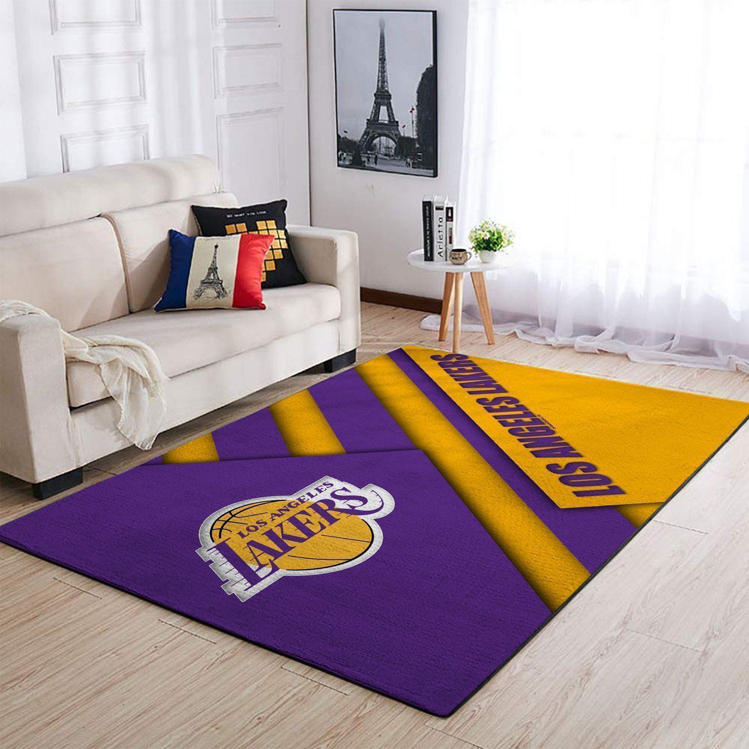 Deschea Los Angeles Lakers Area Rug Nba Basketball Team Logo V547