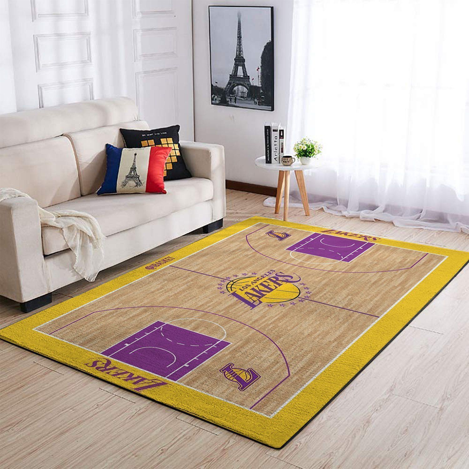 Deschea Los Angeles Lakers Area Rug Nba Basketball Team Logo V550