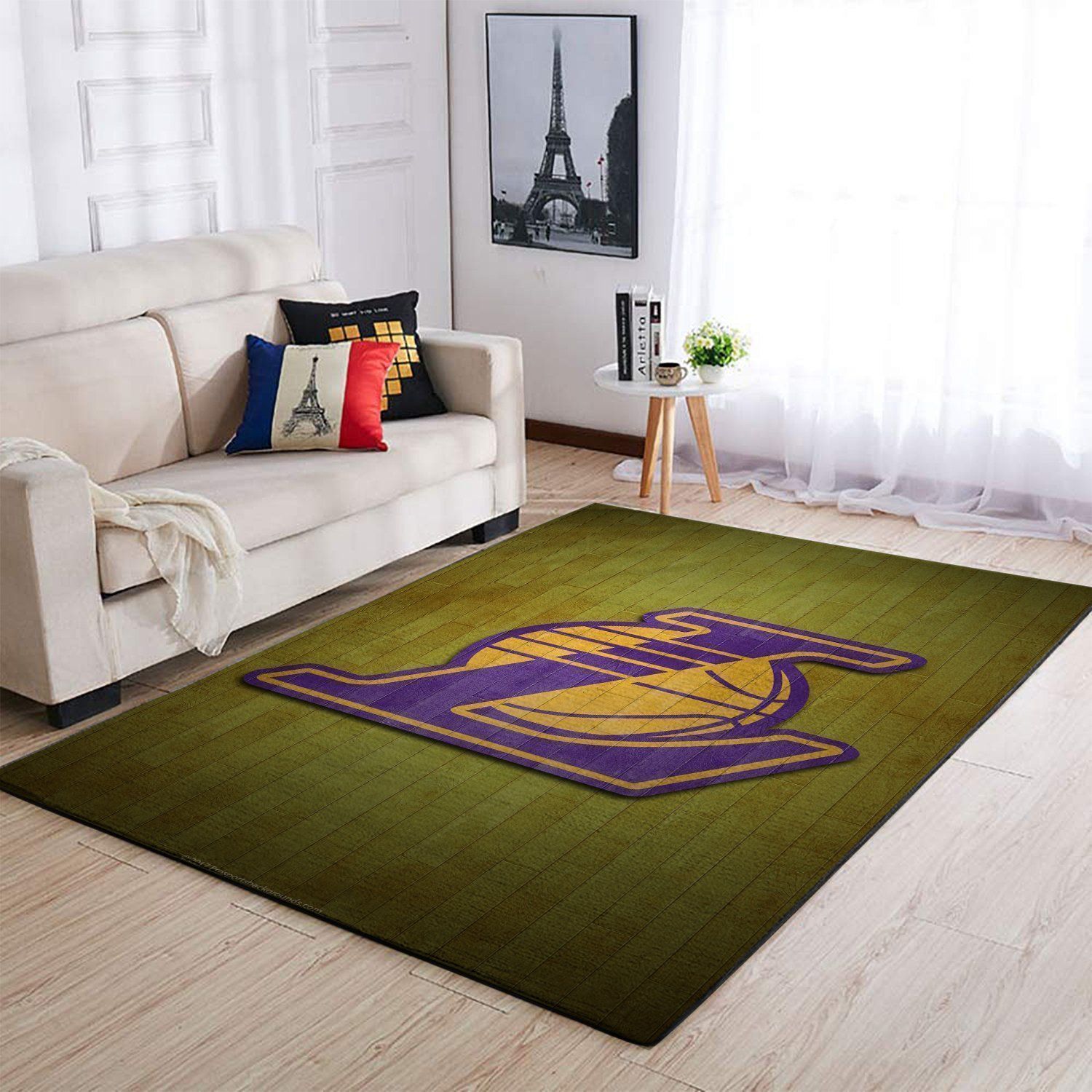 Deschea Los Angeles Lakers Area Rug Nba Basketball Team Logo V551